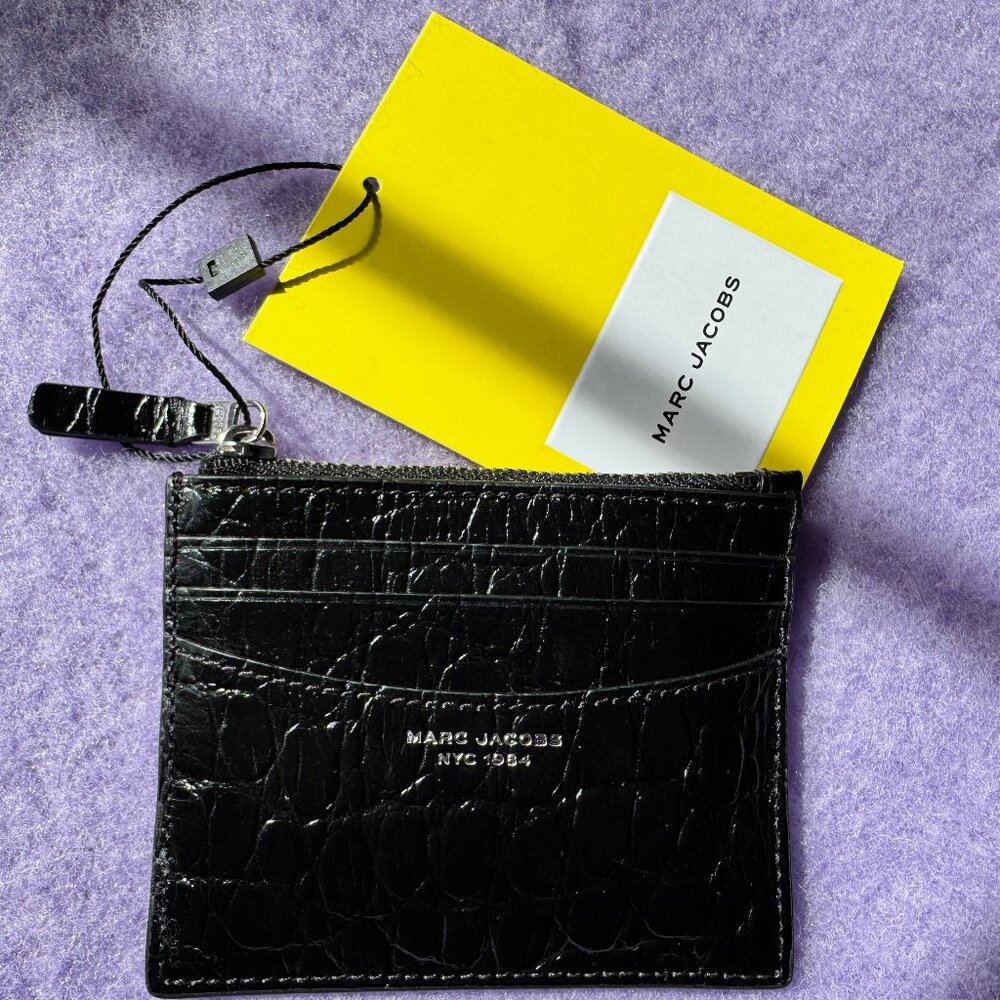 NWT Marc Jacobs black leather card/ID Case/Holder